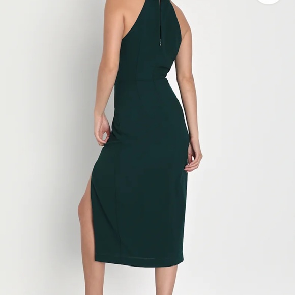 Lulus Dreamy Date Night Emerald Green Sleeveless Midi Dress - Picture 3 of 4